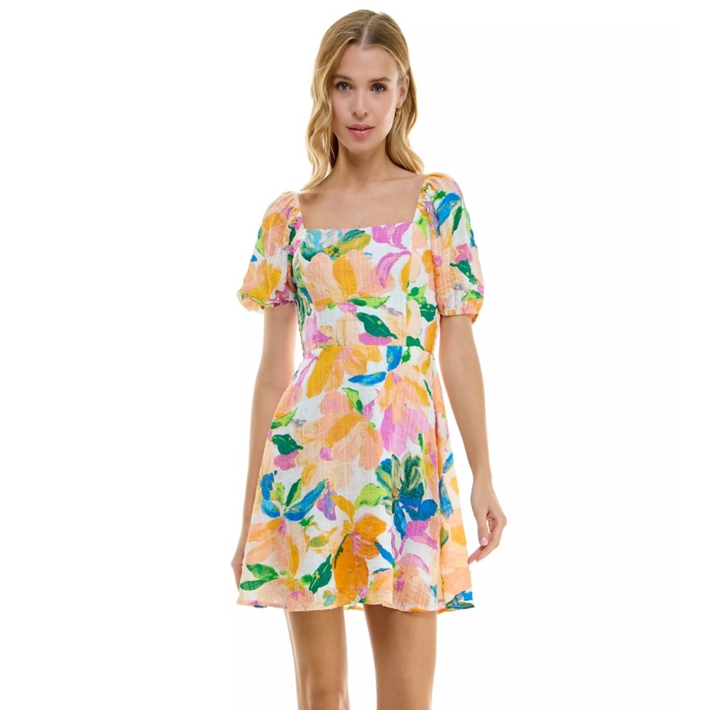 Lily Rose Floral Puff Sleeve Dress Size Small‎